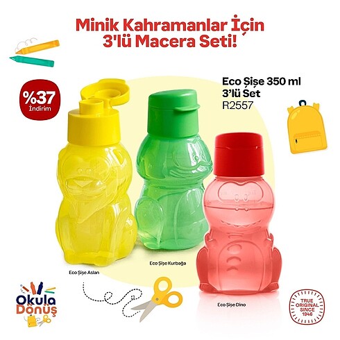 Tupperware 310ml Figürlü Eco şişeler