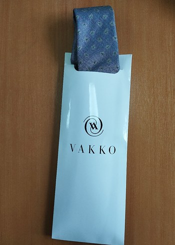 Vakko Mavi Gri Desenli Erkek Kravat