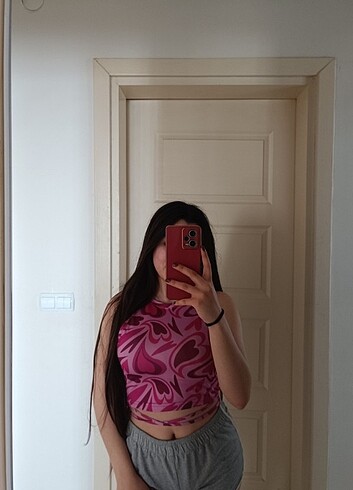 s Beden pembe kalpli crop