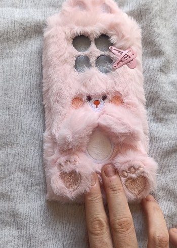 Pembe Peluş Ayıcık Telefon Kılıfı 
redmi note 14 pro 4g - Görsel 2