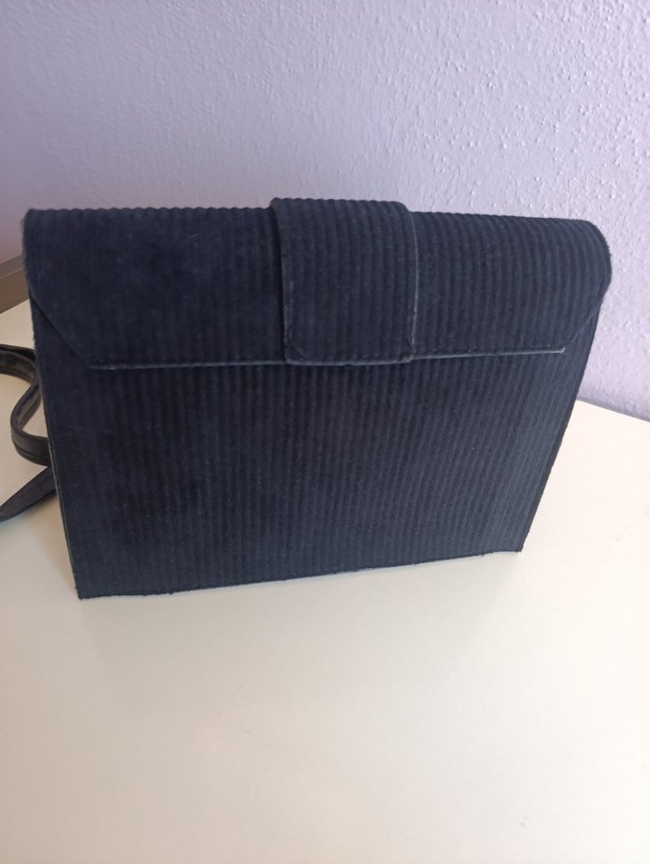 Siyah Süet Tokalı Kadın Çanta - Görsel 3