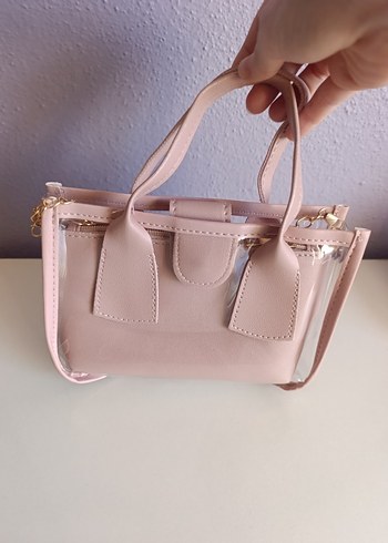 Pembe Pastel Fermuarlı Minimalist Çanta - Görsel 2