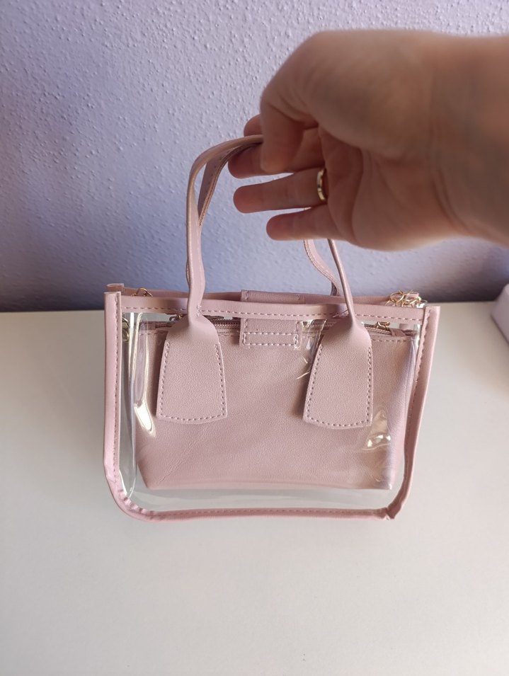 Pembe Pastel Fermuarlı Minimalist Çanta - Görsel 3