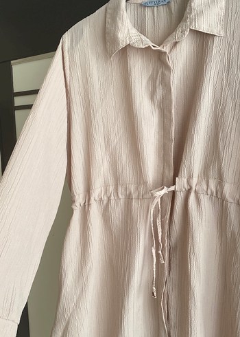 Bej Piliseli gömlek - Görsel 3