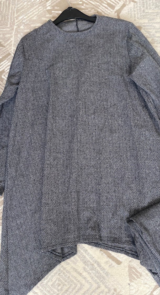 Gri Kadın Keten Geniş Kesim takım - Görsel 2