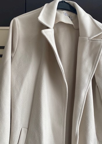 Kadın Beyaz Uzun Klasik Kaban - Görsel 2