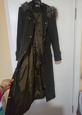 Kahverengi Kürklü Yaka Detaylı Kadın Mont - Görsel 3