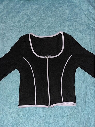 Fitilli fermuarlı crop