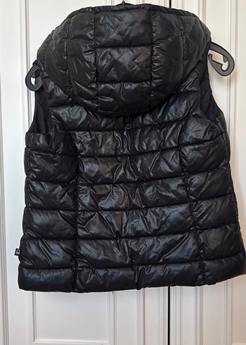 Siyah Kapüşonlu Fermuarlı yelek - Görsel 3