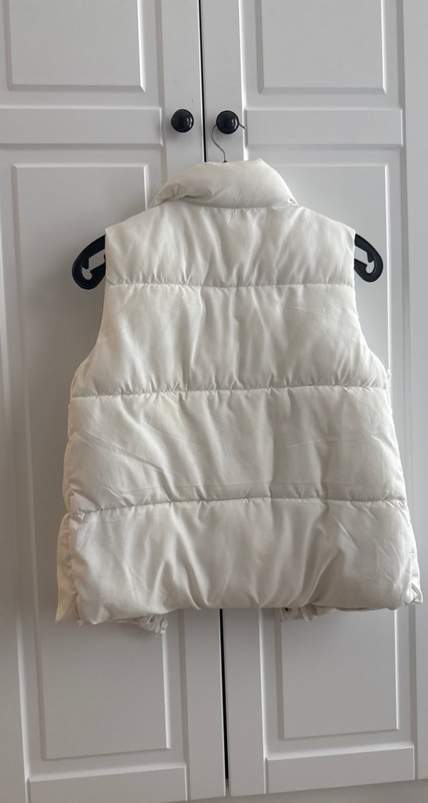 Beyaz içi polarlı çocuk yelek - Görsel 3