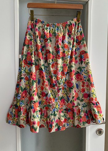 Çiçek Desenli Uzun Hamile Etek - Görsel 4