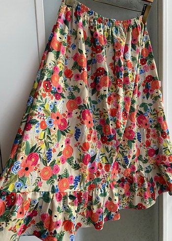 Çiçek Desenli Uzun Hamile Etek - Görsel 2