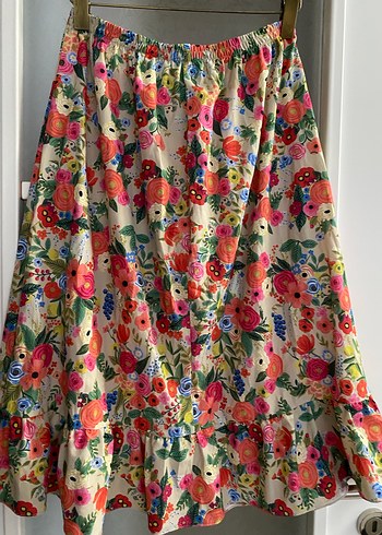 Çiçek Desenli Uzun Hamile Etek - Görsel 3