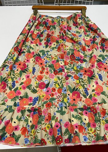 Çiçek Desenli Uzun Hamile Etek - Görsel 7