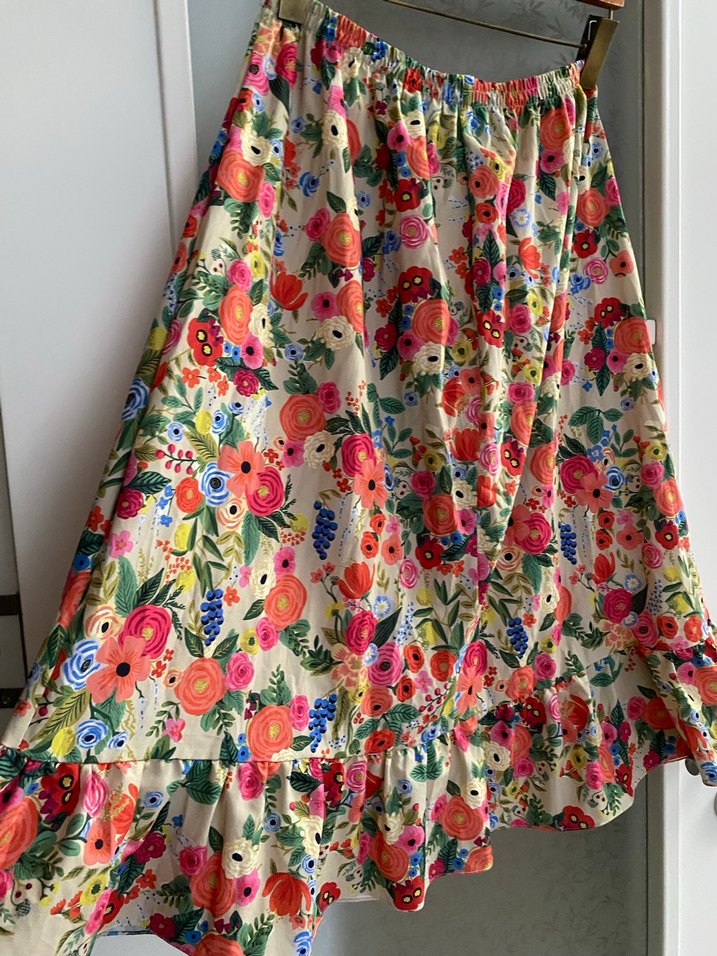 Çiçek Desenli Uzun Hamile Etek - Görsel 2