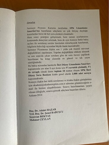  SPK soru bankası Spk&spl&spf