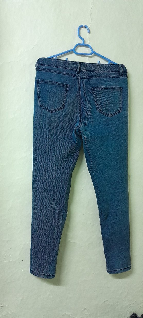 Kadın Parlak Mavi Normal Boy Denim Jean - Görsel 2