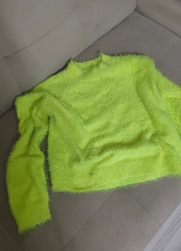 Diğer SARI fosforlu oversize bayan kışlık kazak
