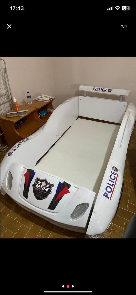 Beyaz Polis Temalı Çocuk Yatağı - Görsel 2