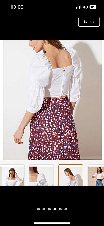 Trendyol & Milla Crop balon kollu bluz
