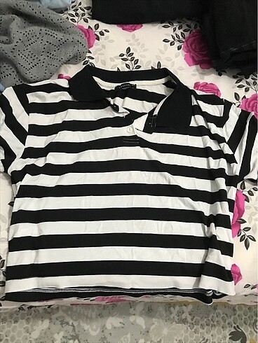 Crop t shirt polo yaka