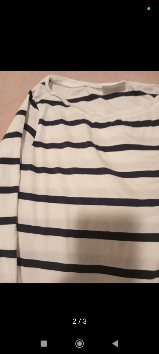 Çizgili dirsek kollu Tişört - Görsel 2