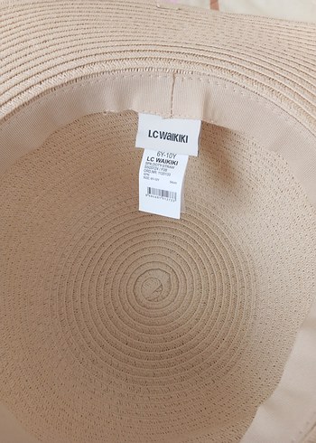 8-12 Yaş, 23 cm Beden Fiyonklu Bej Bohem çocuk Şapka