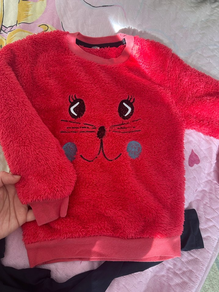 3lü 4,5,6 yaş Renkli, Baskılı ve Örgü Kız Çocuk Kazaklar - Görsel 4