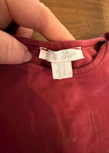 Bordo Kız Çocuk Uzun Kollu Fırfırlı Tişört - Görsel 2