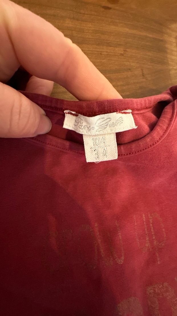 Bordo Kız Çocuk Uzun Kollu Fırfırlı Tişört - Görsel 2