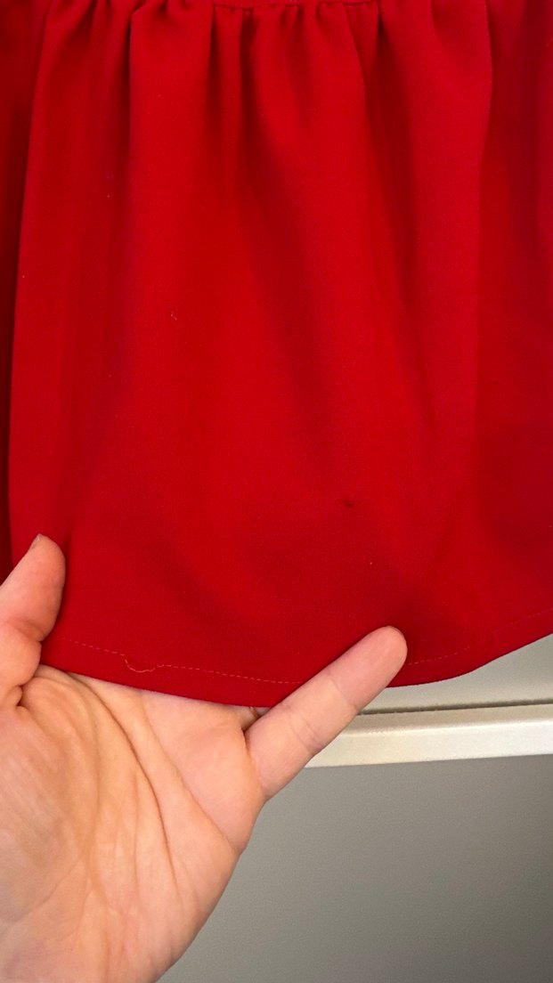 Kız Çocuk Kırmızı Salaş Etek - Görsel 4