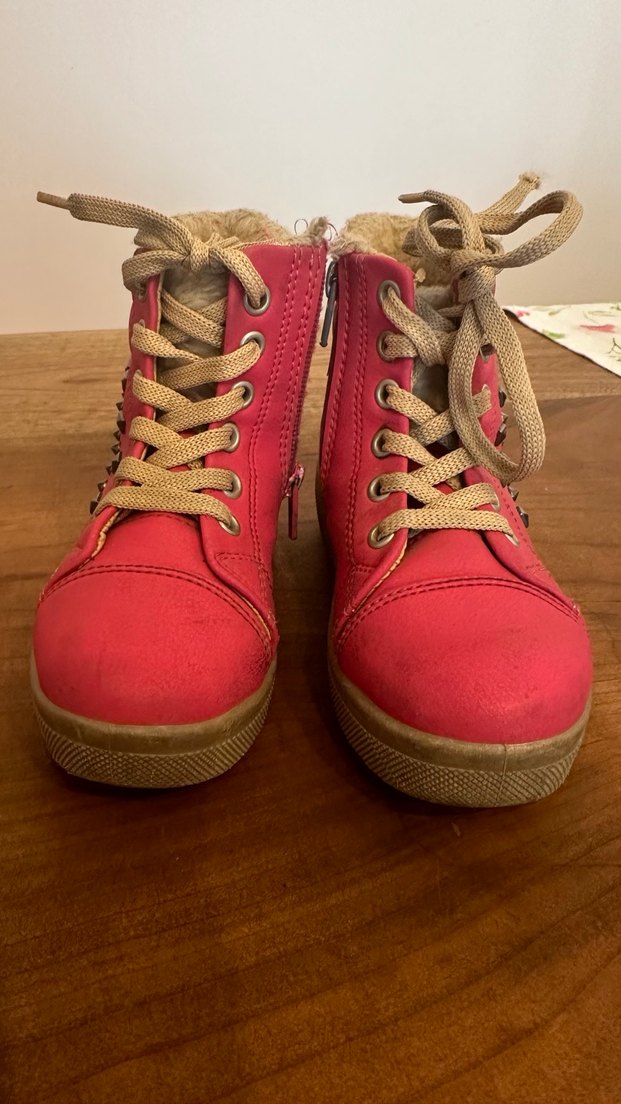 27 numara Kızlar İçin pembe Süet Punk Tarzı Botlar - Görsel 5