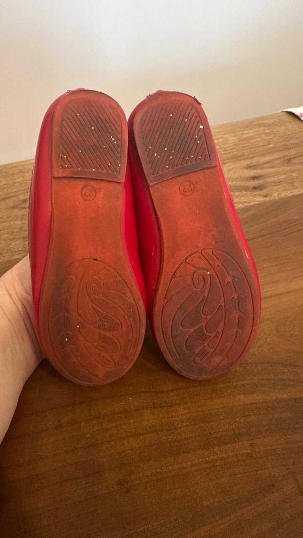 Sorunsuz Kız Çocuk Kırmızı Fırfırlı Babet - Görsel 3