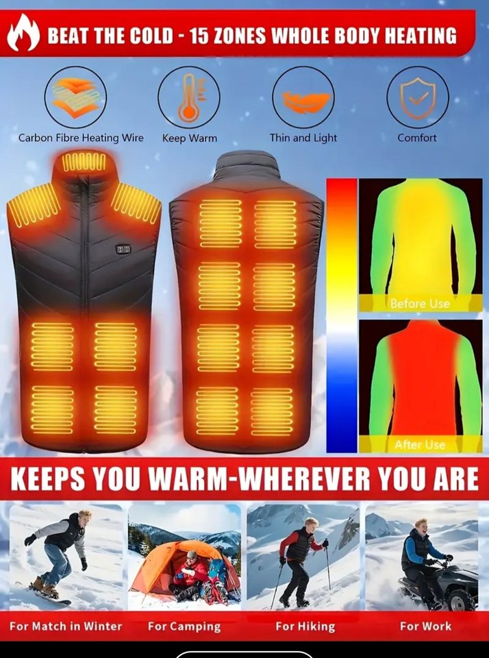 Erkek Gri Sıcaklık Kontrollü Kolsuz Ceket - Görsel 2