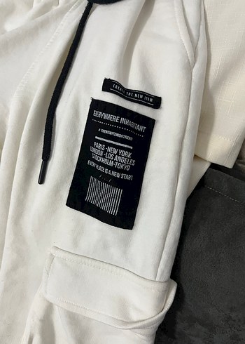 Beyaz Baskılı Kadın Spor Pantolonu - Görsel 4