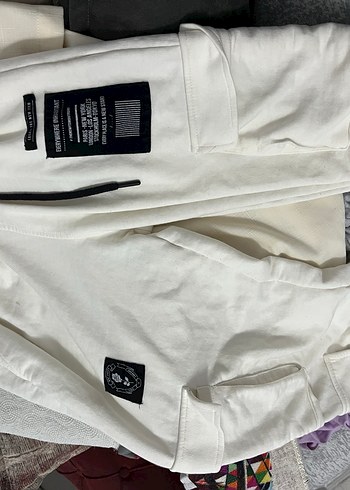 Beyaz Baskılı Kadın Spor Pantolonu - Görsel 2