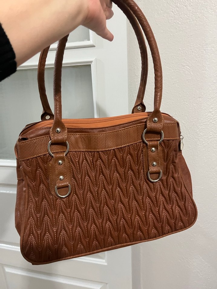 Kahverengi Deri Tokalı Kadın Çanta - Görsel 2