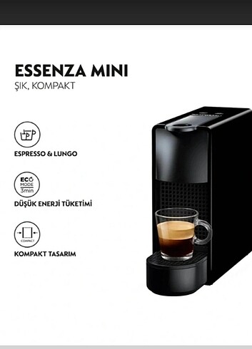  Beden siyah Renk Nespresso C30 Black Essenza Mini Kahve Makinesi