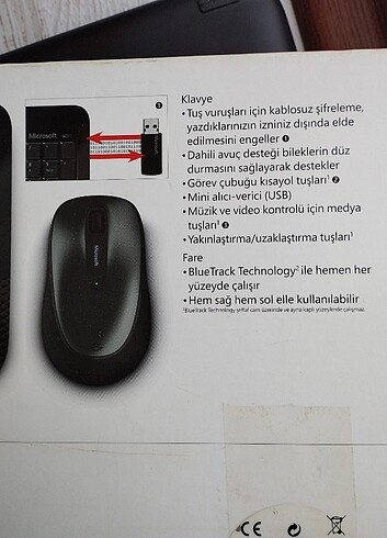 Microsoft wireless 2000 kablosuz klavye - Görsel 8
