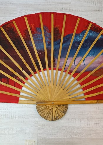 Ahşap Saplı Dekoratif Yelpaze Duvar Süsü - Görsel 7