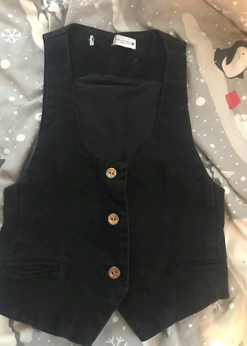Siyah gothic vest yelek