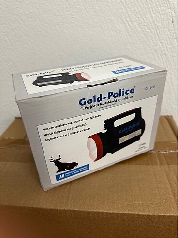 Gold Police GP-650 Şarj Edilebilir El Projektörü (Powerbanklı)