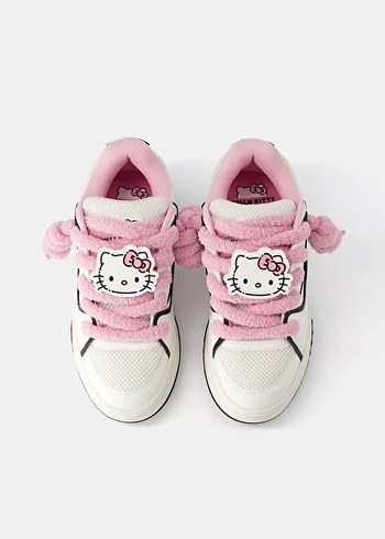 Bershka Hello Kitty Pembe Pelus Sneaker