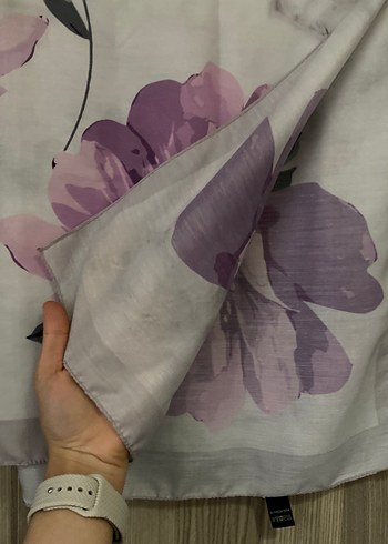 Bohem Mor Çiçek Desenli Kadın Eşarp - Görsel 2