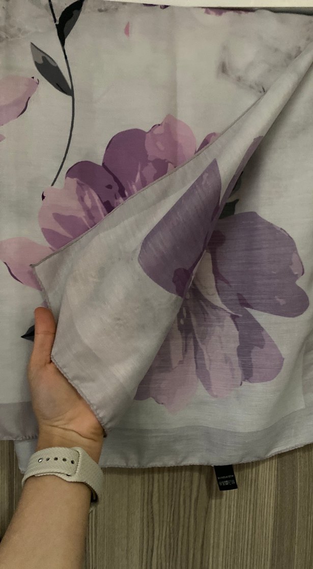 Bohem Mor Çiçek Desenli Kadın Eşarp - Görsel 2