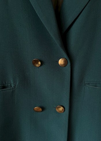 Düğmeli Mavi Kadın Blazer Ceket - Görsel 2