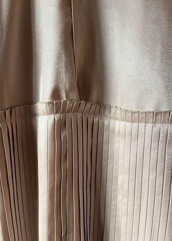 Bej Pilili Uzun Kollu Kadın Bluz - Görsel 2