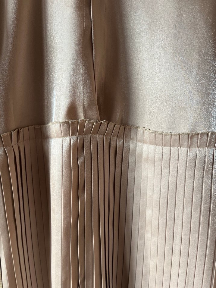 Bej Pilili Uzun Kollu Kadın Bluz - Görsel 2