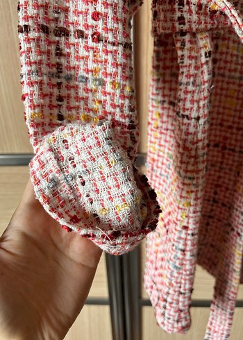 Düğmeli, Kemerli Kadın Mini Gömlek - Görsel 3