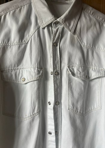 Kadın Beyaz Çift Cepli Uzun Kollu Gömlek - Görsel 2